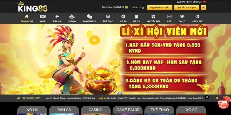 Khuyến mãi thưởng nạp tích lũy lên đến 8,888K 