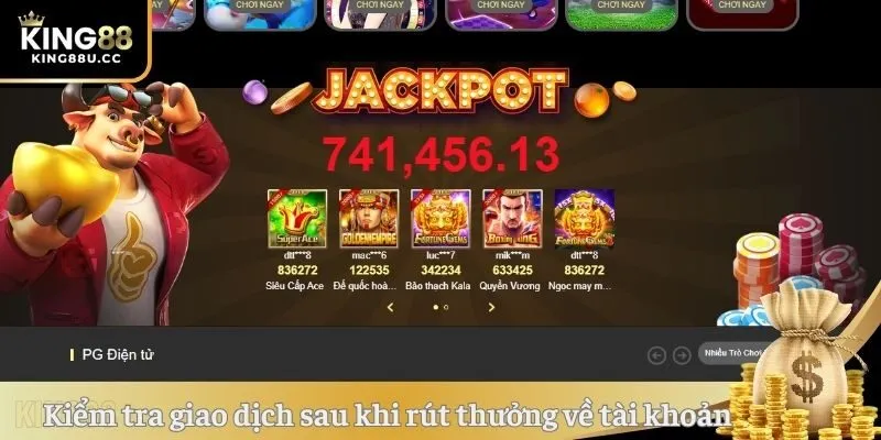 Kiểm tra giao dịch sau khi rút thưởng về tài khoản 